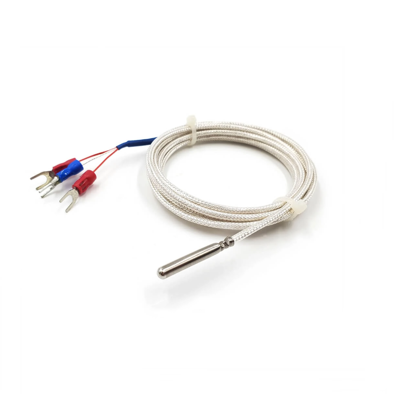 Sensor de temperatura RTD PT100 — Elemento em invólucro de aço inoxidável com extremidade fechada