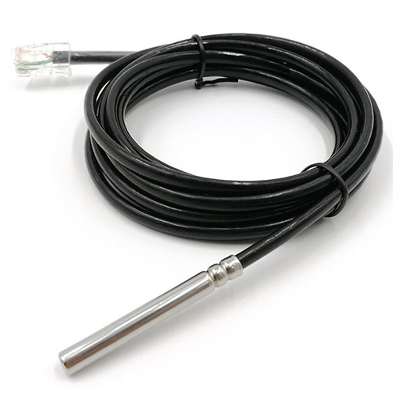 Sensor digital de temperatura DS18B20 — Interface 1-Wire, Impermeável, Conector RJ45