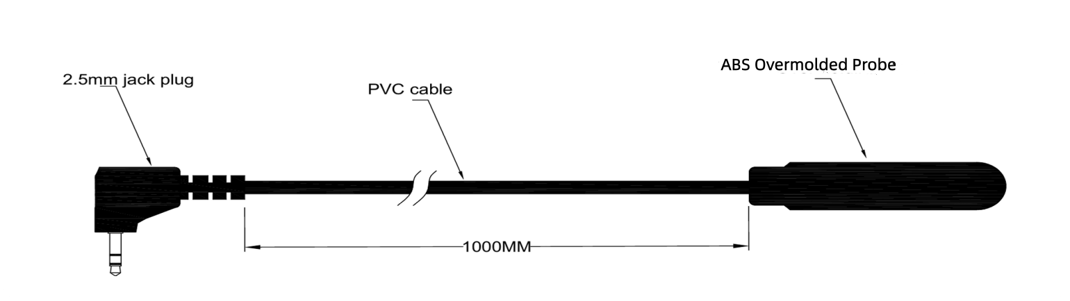 OEM DS18B20 Sonda de temperatura com sobremoldagem em ABS