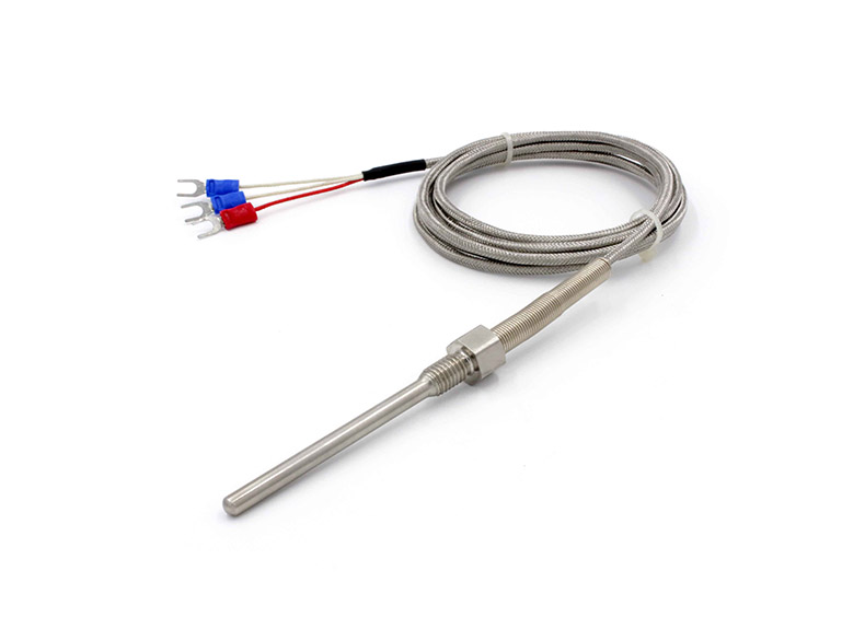 Sonda de temperatura em aço inoxidável «PT100» com caixa roscada «M8»