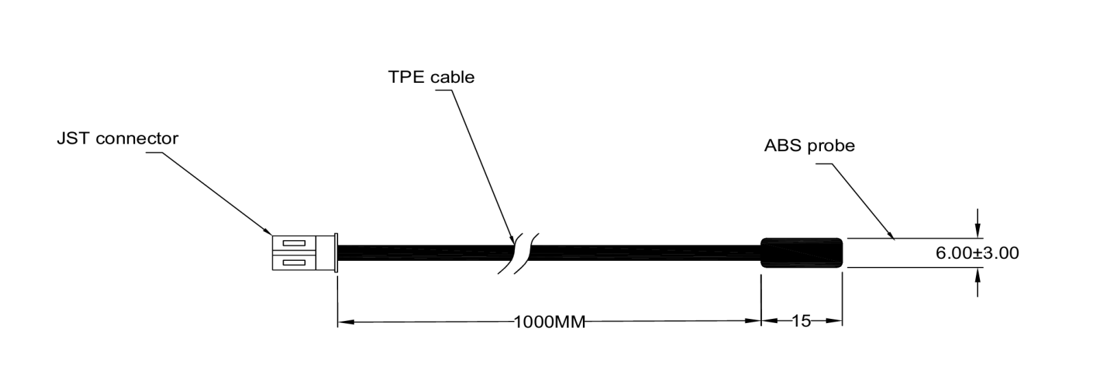 Sensor de temperatura com termístor NTC 10kΩ — Invólucro selado e impermeável para controlo industrial